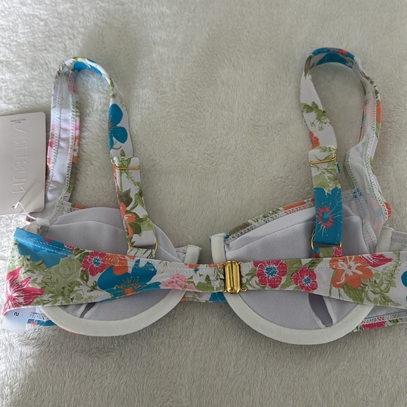 Musera Floral Bikini Top with Blue and Green Accents - Picture 3 of 7